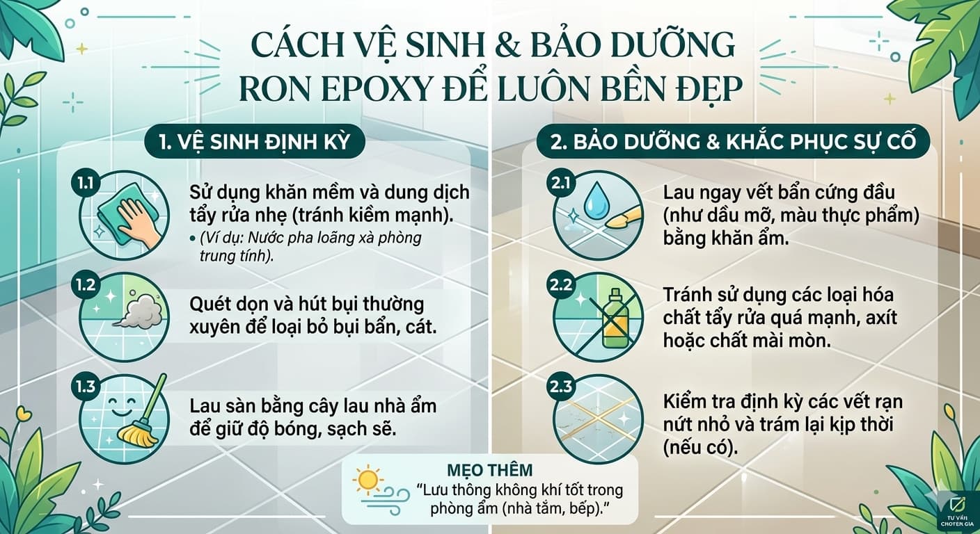 Cách Vệ Sinh & Bảo Dưỡng Ron Epoxy Để Luôn Bền Đẹp